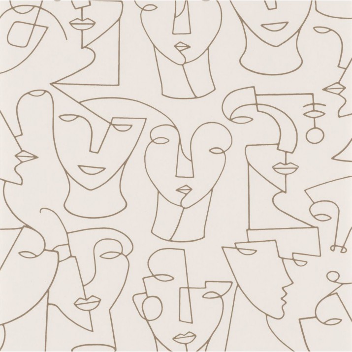 Papier Peint Portrait Beige – Gallery de Casadéco - réf. GLRY86161204