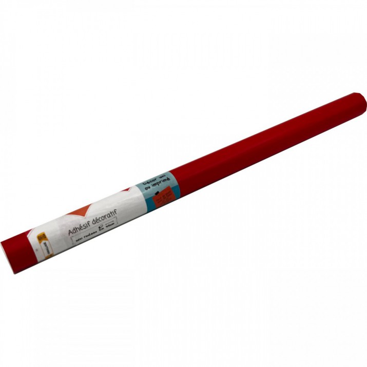 Adhésif Uni Rouge Mat 45cm x 2m