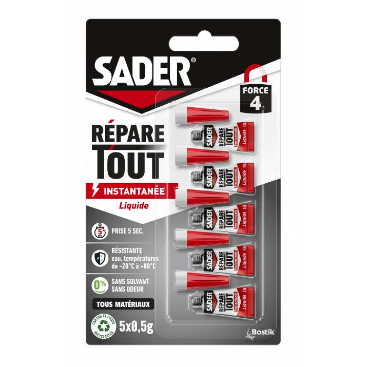 Sader répare tout - Glue liquide 5x0,5g
