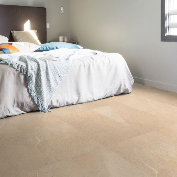 Dalle PVC sol Creation 55 à coller - Curton Stone Light Beige - 457 mm x 914 mm