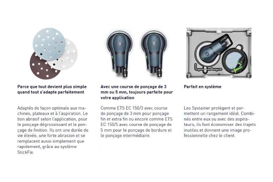 Ponceuse excentrique ETS EC 150/5 EQ-Plus Caractéristiques